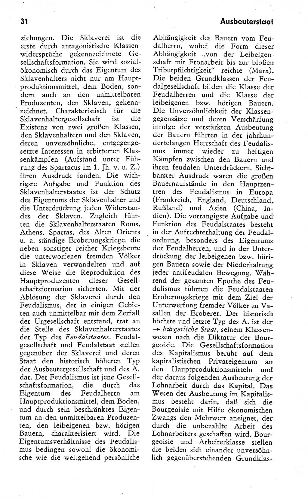 Wörterbuch zum sozialistischen Staat [Deutsche Demokratische Republik (DDR)] 1974, Seite 31 (Wb. soz. St. DDR 1974, S. 31)