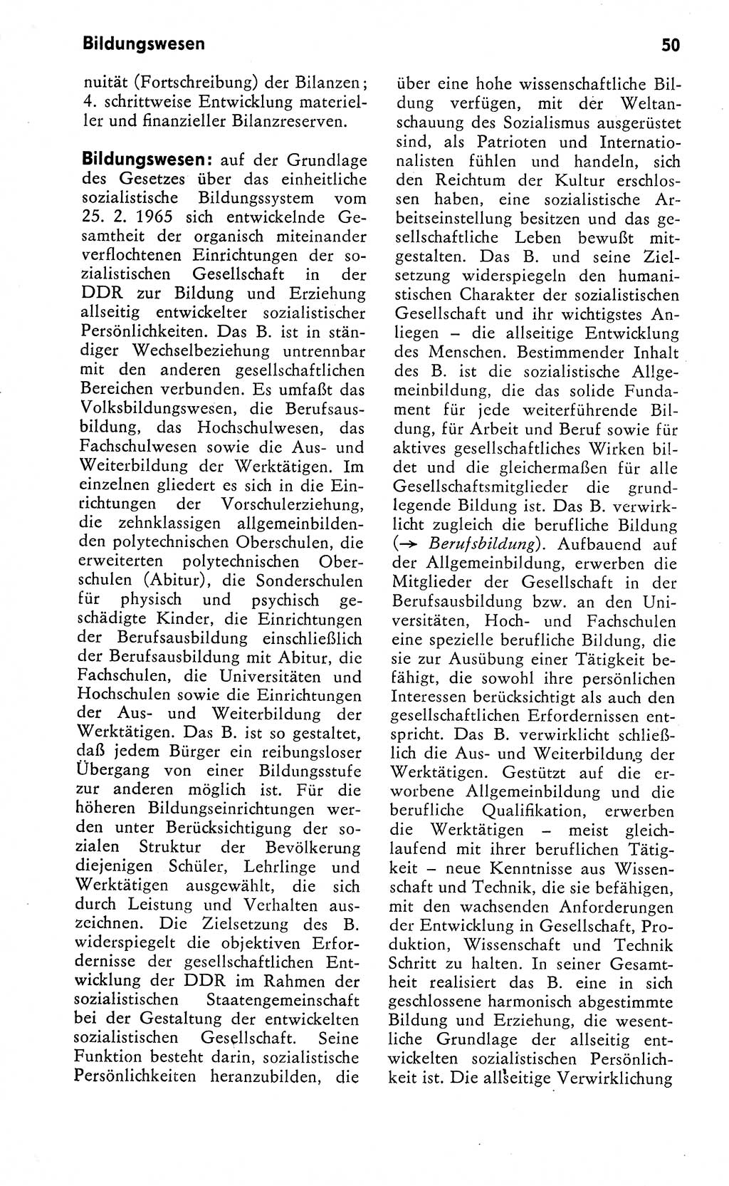 Wörterbuch zum sozialistischen Staat [Deutsche Demokratische Republik (DDR)] 1974, Seite 50 (Wb. soz. St. DDR 1974, S. 50)