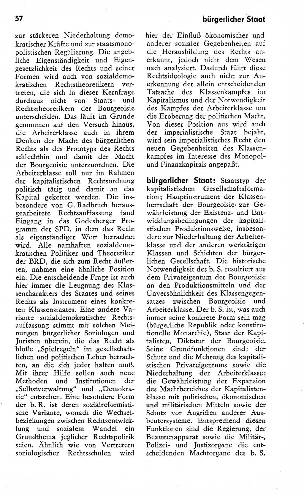 Wörterbuch zum sozialistischen Staat [Deutsche Demokratische Republik (DDR)] 1974, Seite 57 (Wb. soz. St. DDR 1974, S. 57)
