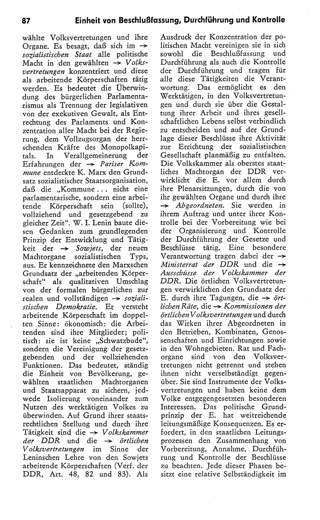 Wörterbuch zum sozialistischen Staat [Deutsche Demokratische Republik (DDR)] 1974, Seite 87 (Wb. soz. St. DDR 1974, S. 87)
