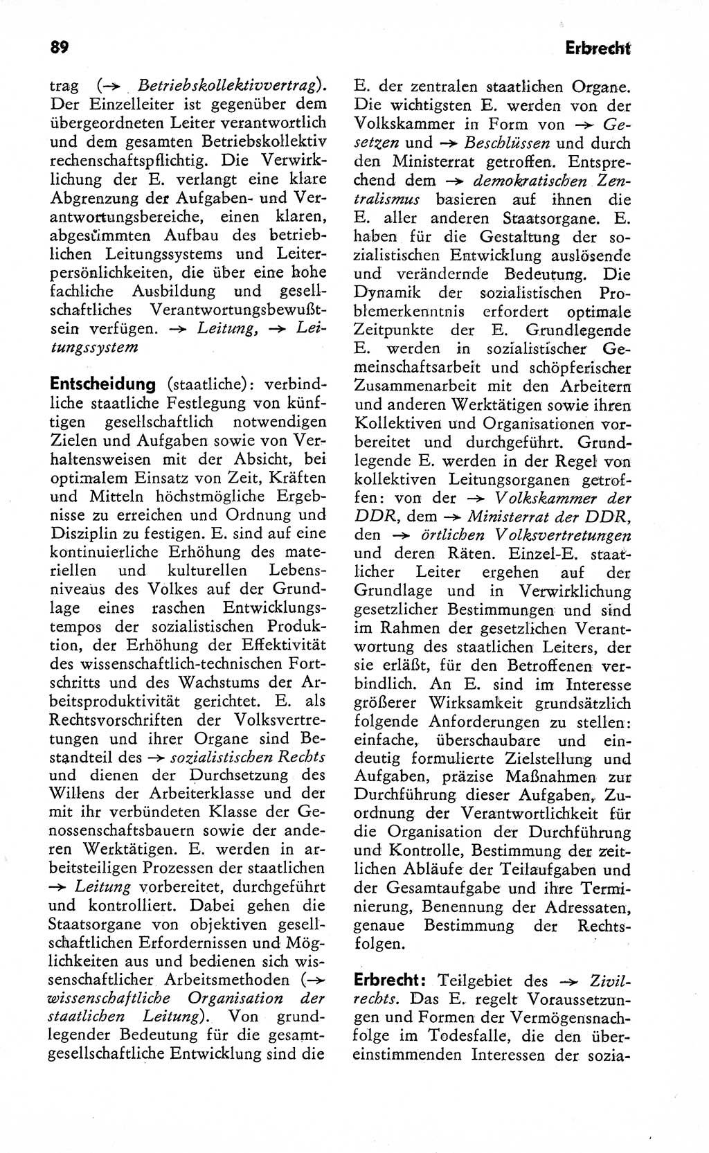 Wörterbuch zum sozialistischen Staat [Deutsche Demokratische Republik (DDR)] 1974, Seite 89 (Wb. soz. St. DDR 1974, S. 89)