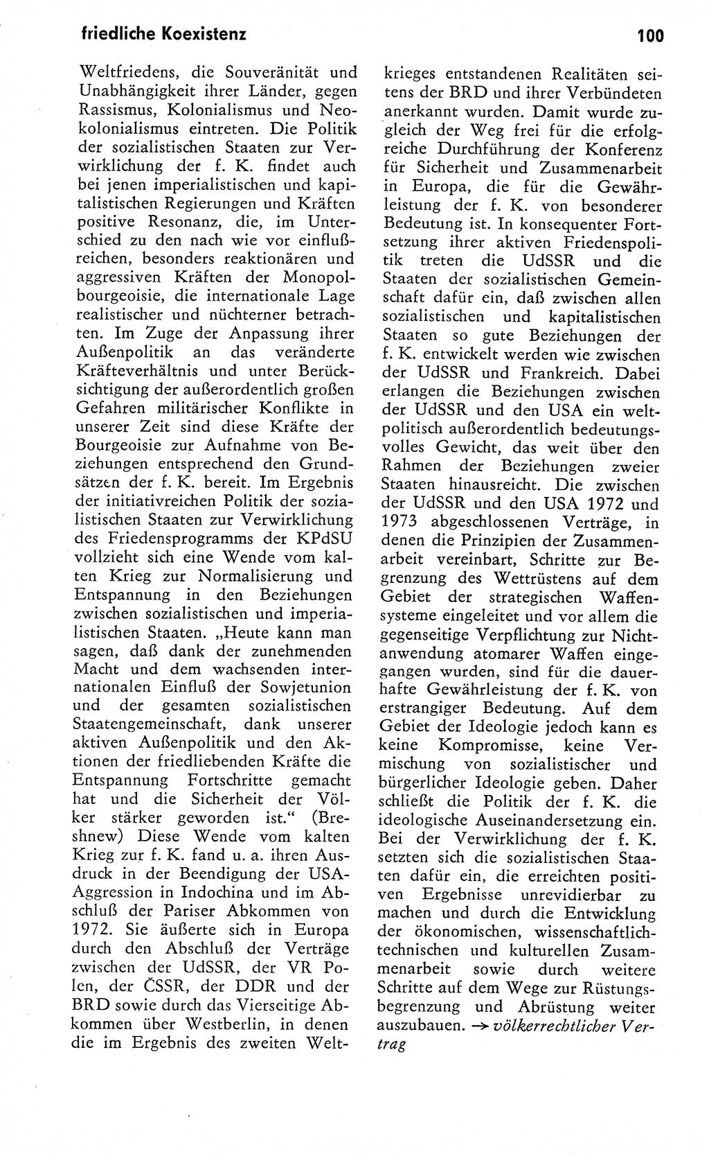 Wörterbuch zum sozialistischen Staat [Deutsche Demokratische Republik (DDR)] 1974, Seite 100 (Wb. soz. St. DDR 1974, S. 100)