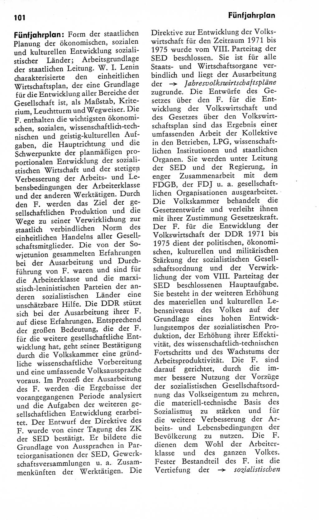 Wörterbuch zum sozialistischen Staat [Deutsche Demokratische Republik (DDR)] 1974, Seite 101 (Wb. soz. St. DDR 1974, S. 101)