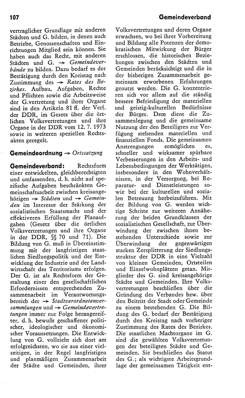 Wörterbuch zum sozialistischen Staat [Deutsche Demokratische Republik (DDR)] 1974, Seite 107 (Wb. soz. St. DDR 1974, S. 107)
