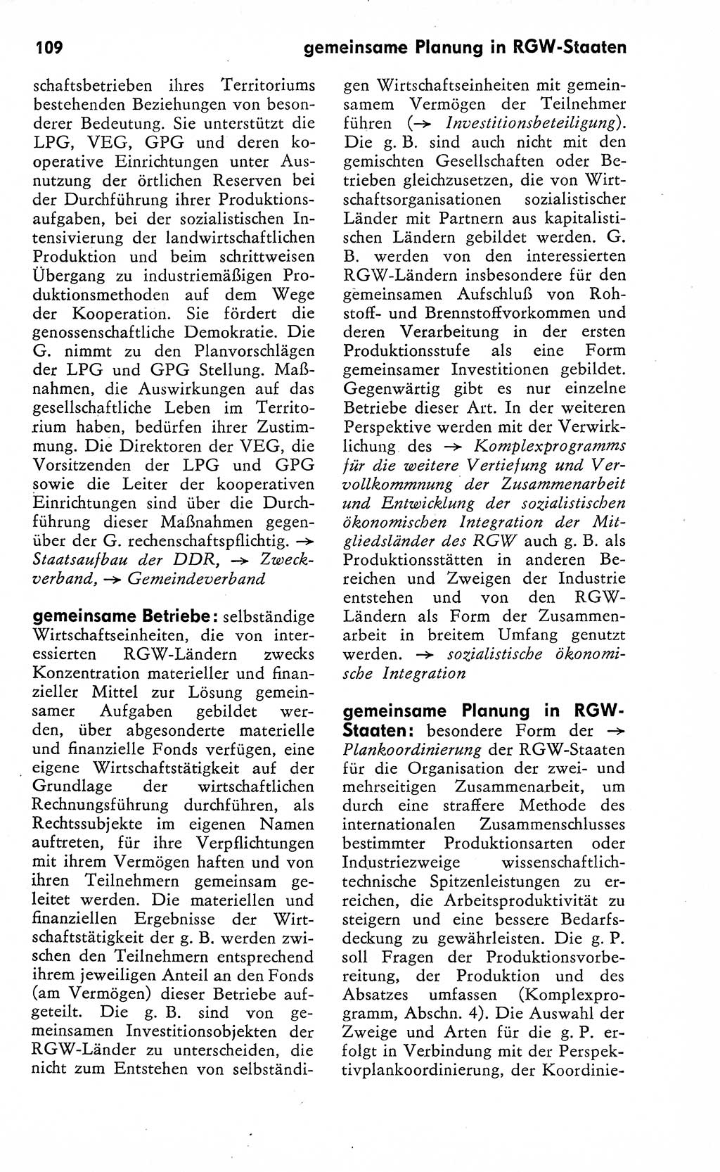 Wörterbuch zum sozialistischen Staat [Deutsche Demokratische Republik (DDR)] 1974, Seite 109 (Wb. soz. St. DDR 1974, S. 109)