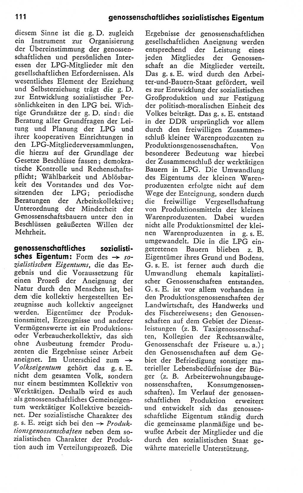 Wörterbuch zum sozialistischen Staat [Deutsche Demokratische Republik (DDR)] 1974, Seite 111 (Wb. soz. St. DDR 1974, S. 111)