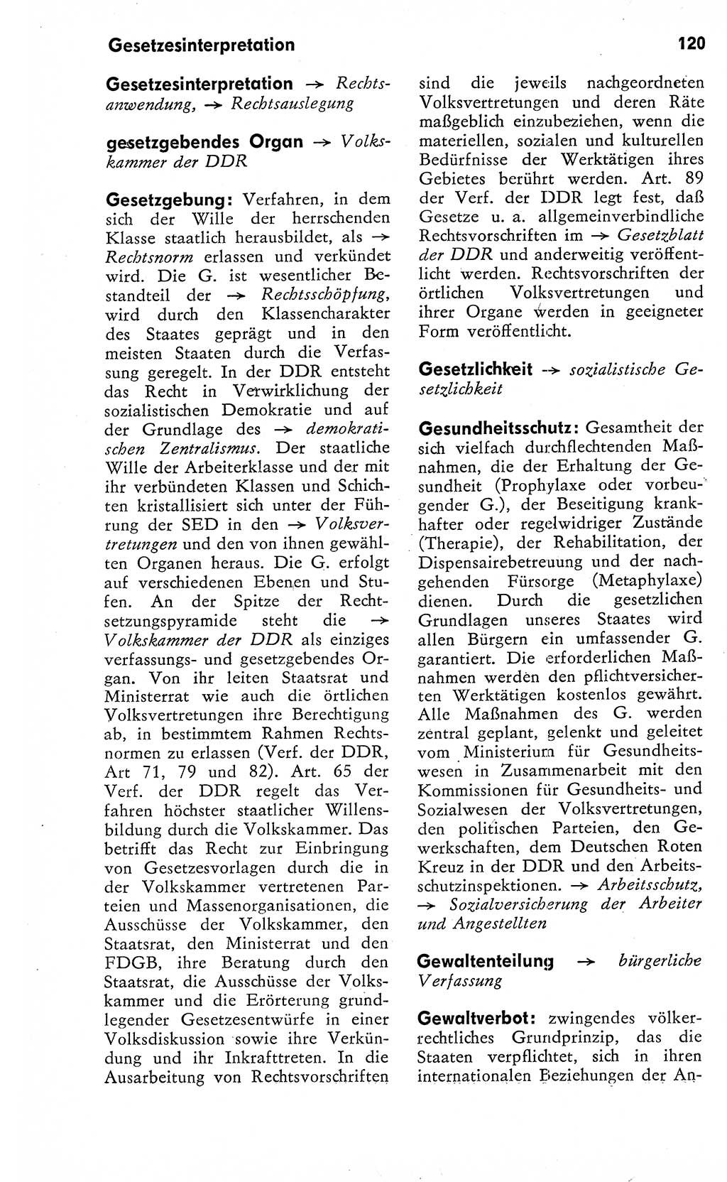 Wörterbuch zum sozialistischen Staat [Deutsche Demokratische Republik (DDR)] 1974, Seite 120 (Wb. soz. St. DDR 1974, S. 120)