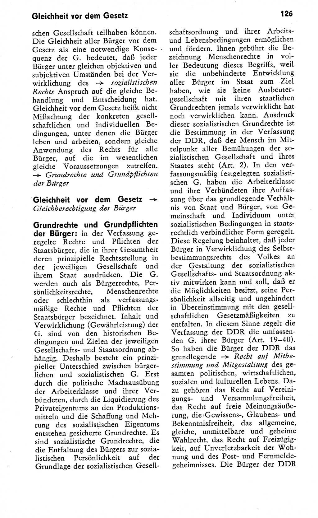 Wörterbuch zum sozialistischen Staat [Deutsche Demokratische Republik (DDR)] 1974, Seite 126 (Wb. soz. St. DDR 1974, S. 126)