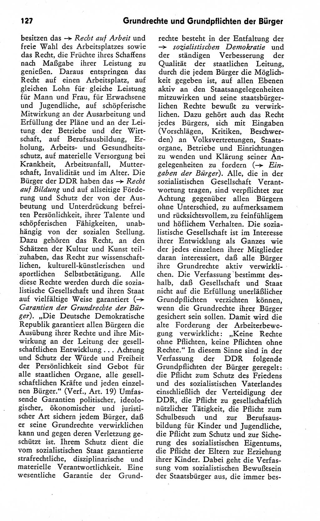 Wörterbuch zum sozialistischen Staat [Deutsche Demokratische Republik (DDR)] 1974, Seite 127 (Wb. soz. St. DDR 1974, S. 127)