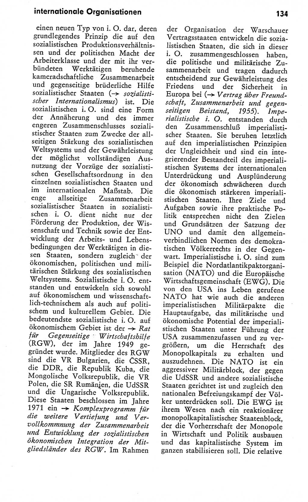 Wörterbuch zum sozialistischen Staat [Deutsche Demokratische Republik (DDR)] 1974, Seite 134 (Wb. soz. St. DDR 1974, S. 134)