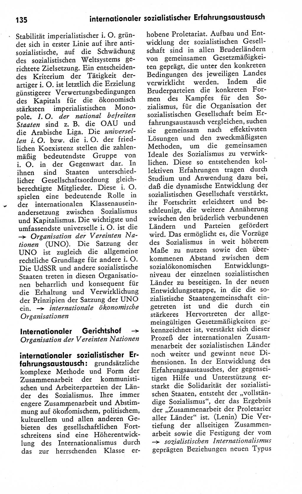 Wörterbuch zum sozialistischen Staat [Deutsche Demokratische Republik (DDR)] 1974, Seite 135 (Wb. soz. St. DDR 1974, S. 135)