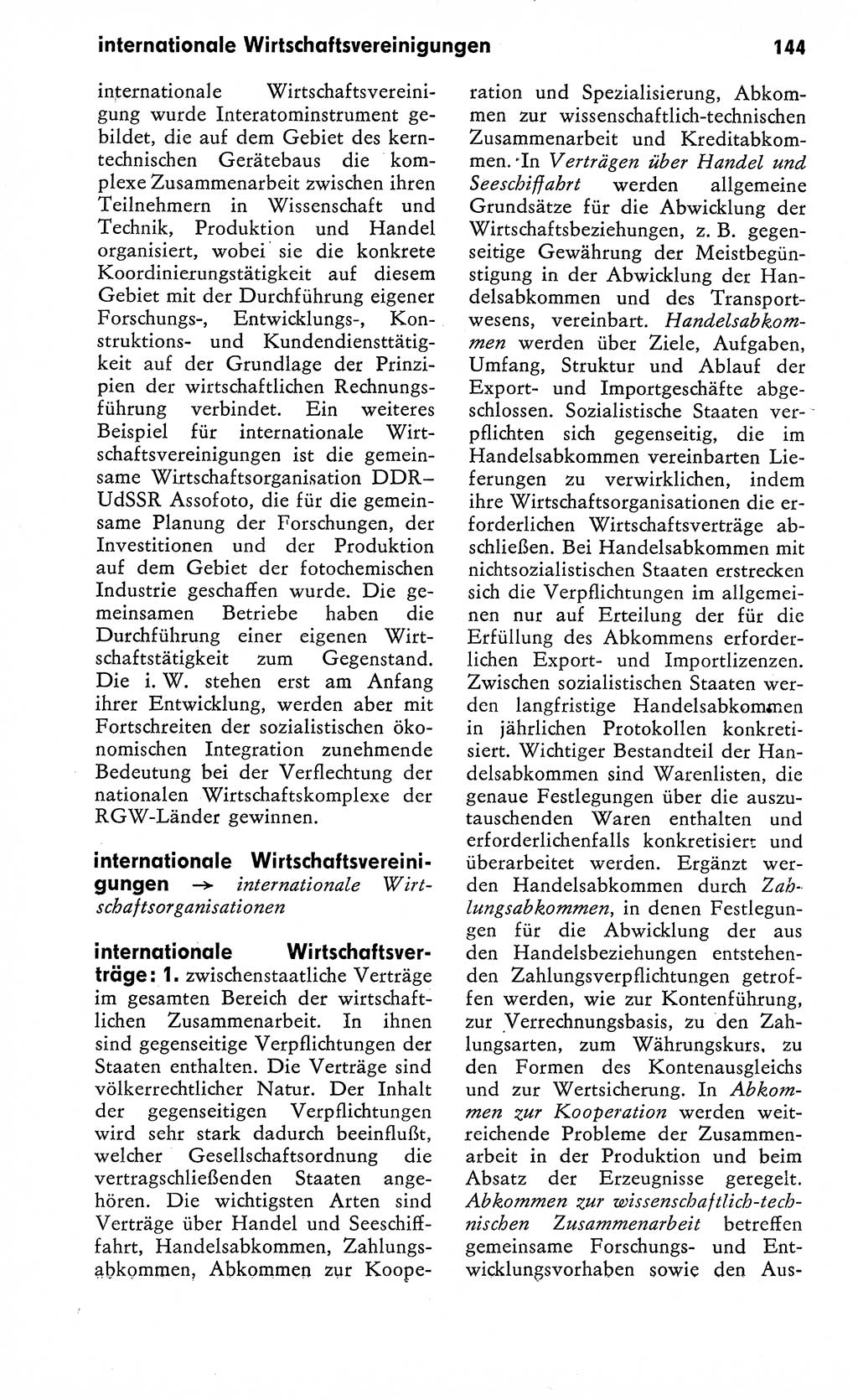 Wörterbuch zum sozialistischen Staat [Deutsche Demokratische Republik (DDR)] 1974, Seite 144 (Wb. soz. St. DDR 1974, S. 144)