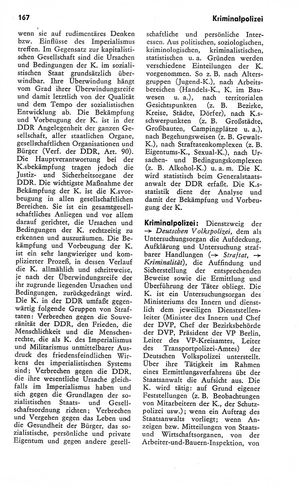 Wörterbuch zum sozialistischen Staat [Deutsche Demokratische Republik (DDR)] 1974, Seite 167 (Wb. soz. St. DDR 1974, S. 167)