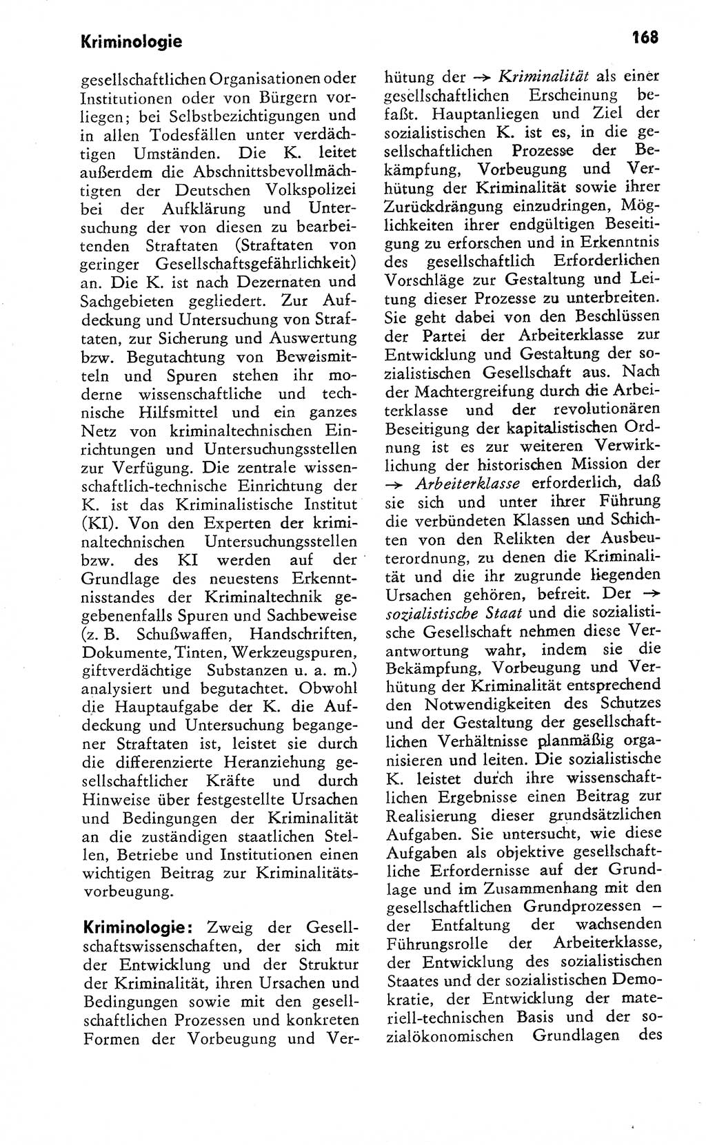 Wörterbuch zum sozialistischen Staat [Deutsche Demokratische Republik (DDR)] 1974, Seite 168 (Wb. soz. St. DDR 1974, S. 168)