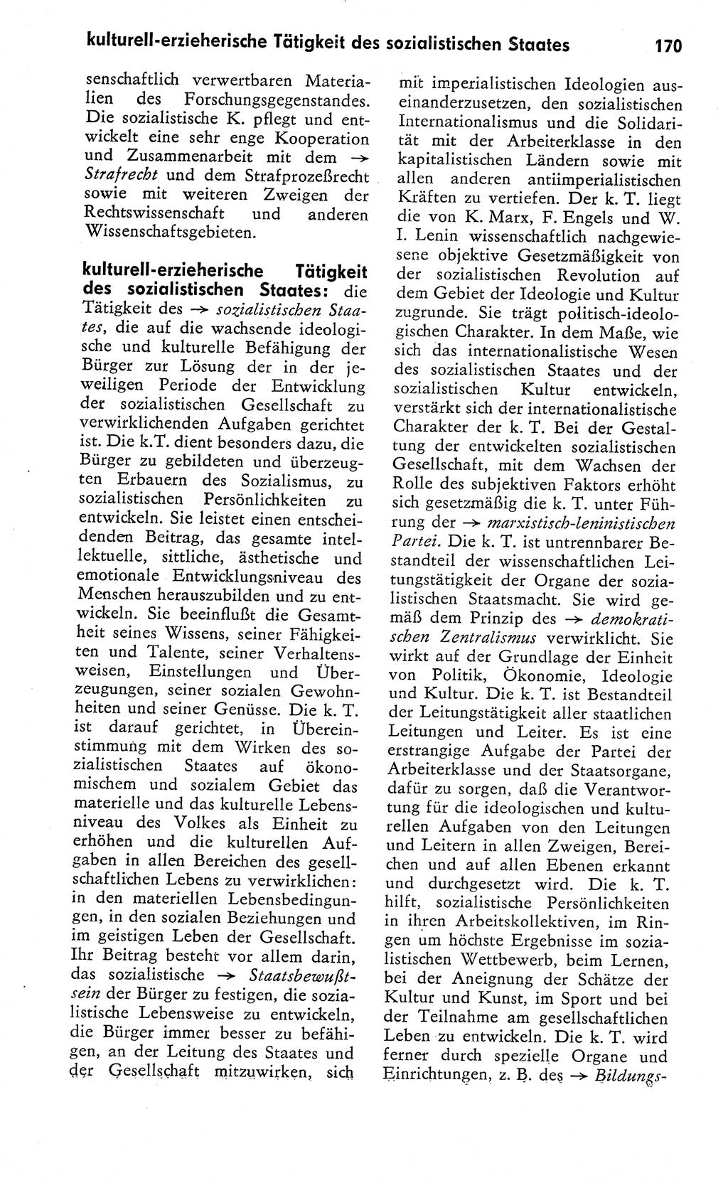 Wörterbuch zum sozialistischen Staat [Deutsche Demokratische Republik (DDR)] 1974, Seite 170 (Wb. soz. St. DDR 1974, S. 170)
