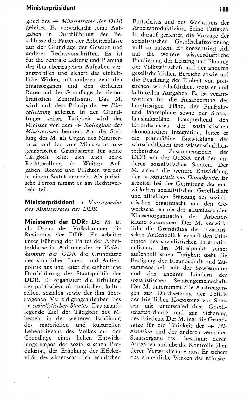 Wörterbuch zum sozialistischen Staat [Deutsche Demokratische Republik (DDR)] 1974, Seite 188 (Wb. soz. St. DDR 1974, S. 188)