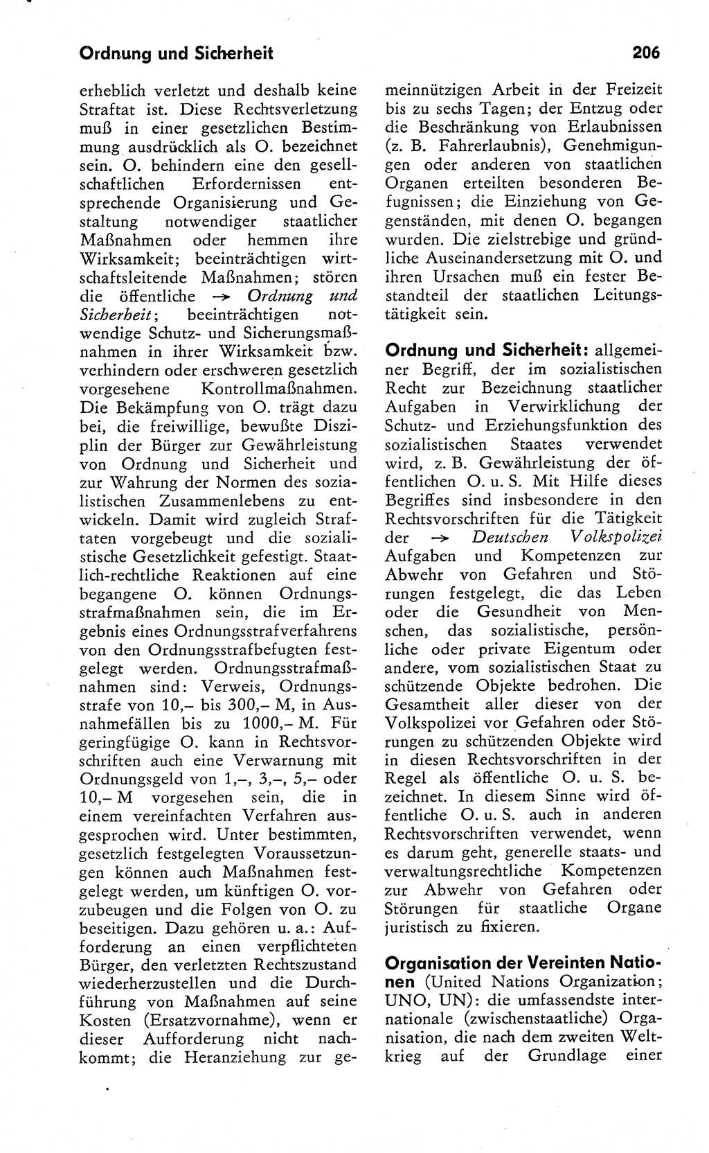 Wörterbuch zum sozialistischen Staat [Deutsche Demokratische Republik (DDR)] 1974, Seite 206 (Wb. soz. St. DDR 1974, S. 206)