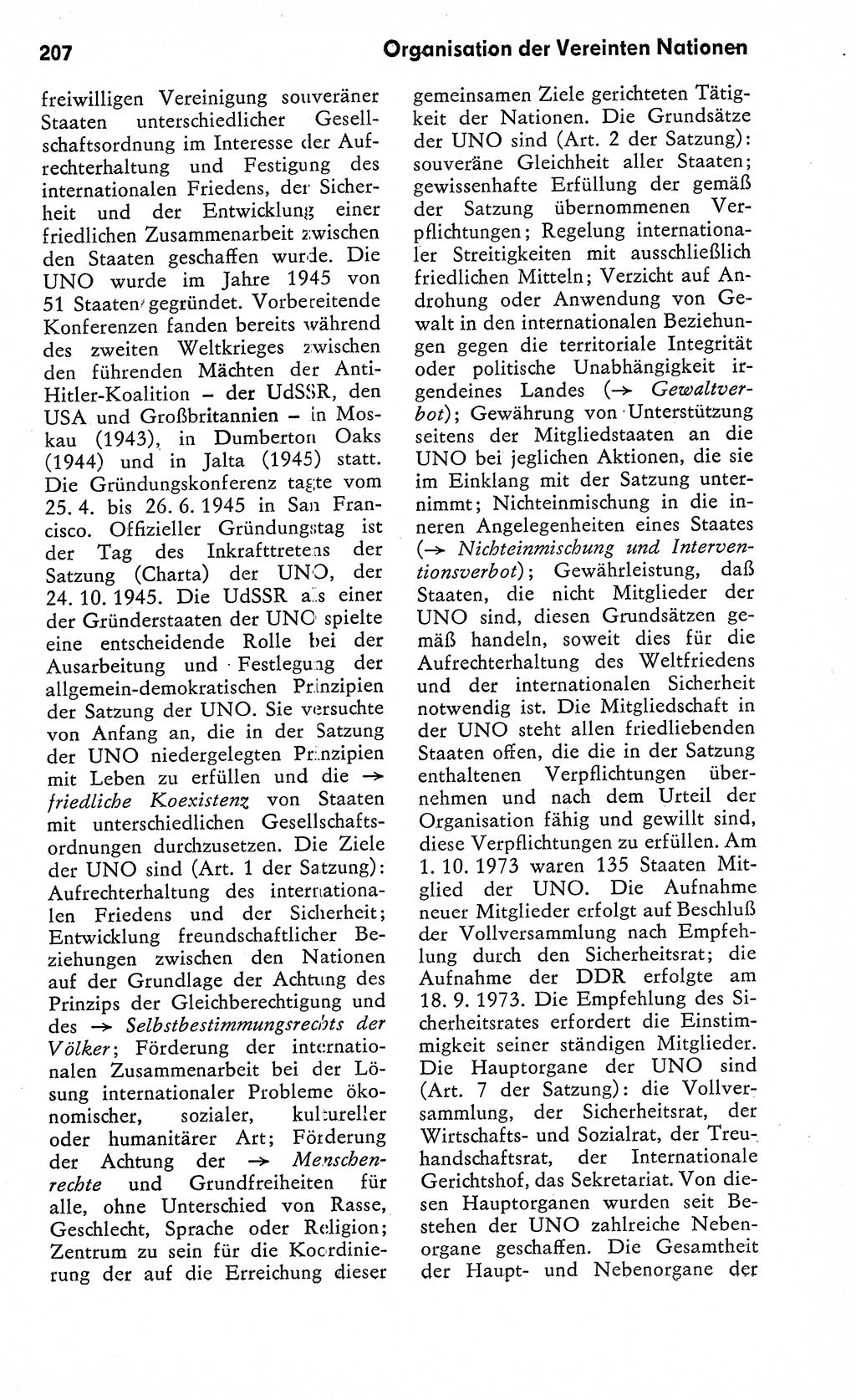 Wörterbuch zum sozialistischen Staat [Deutsche Demokratische Republik (DDR)] 1974, Seite 207 (Wb. soz. St. DDR 1974, S. 207)
