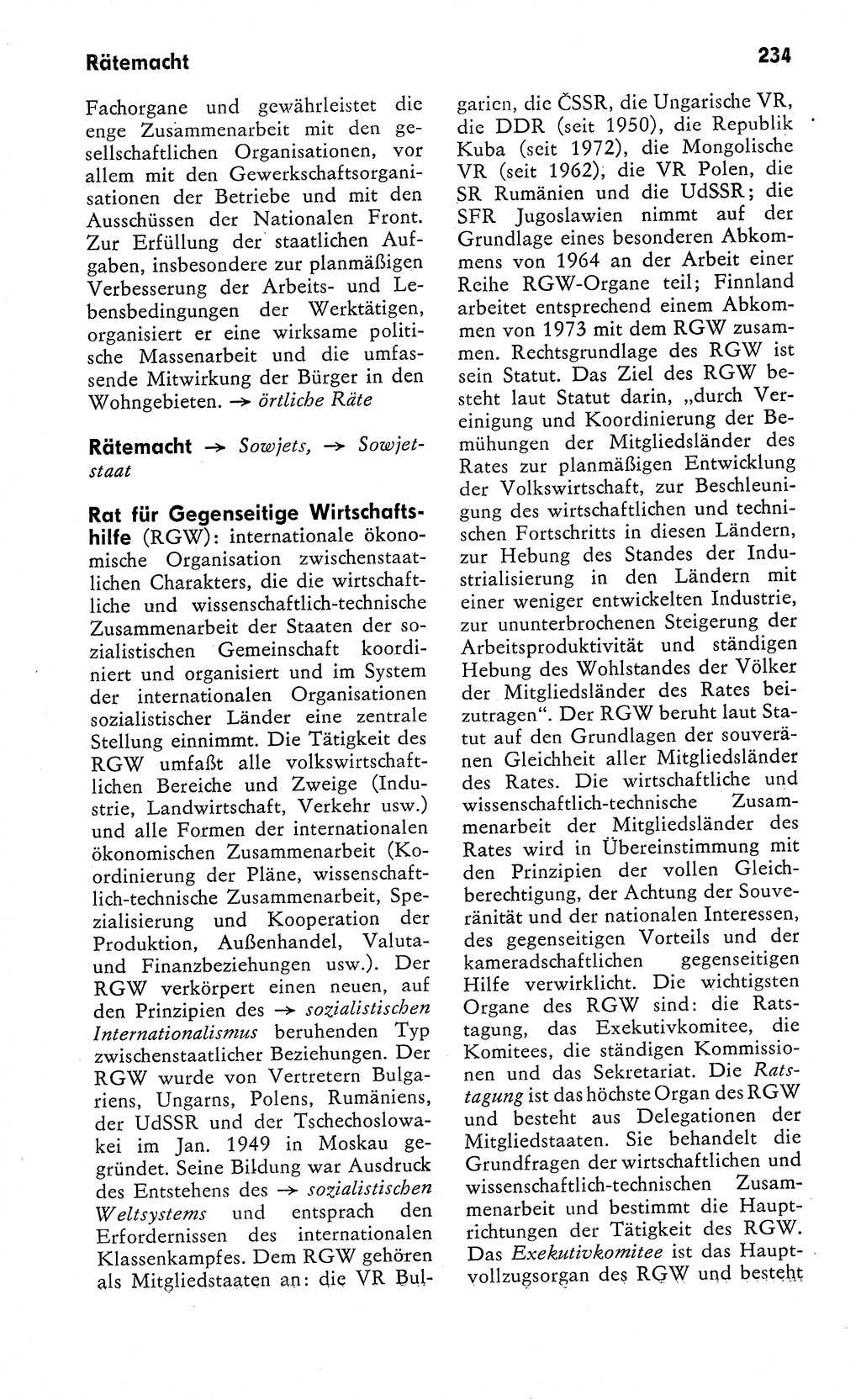 Wörterbuch zum sozialistischen Staat [Deutsche Demokratische Republik (DDR)] 1974, Seite 234 (Wb. soz. St. DDR 1974, S. 234)