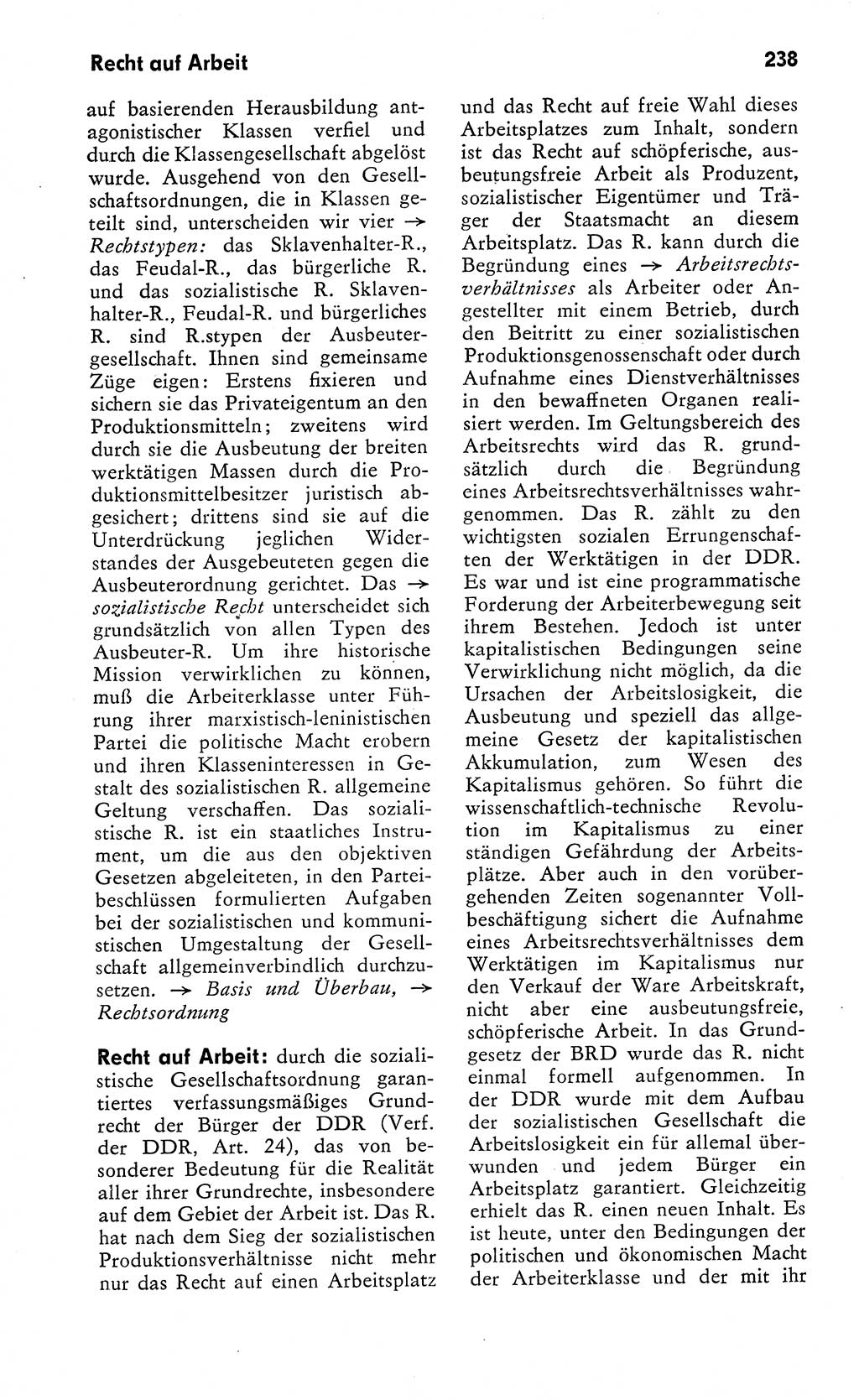 Wörterbuch zum sozialistischen Staat [Deutsche Demokratische Republik (DDR)] 1974, Seite 238 (Wb. soz. St. DDR 1974, S. 238)