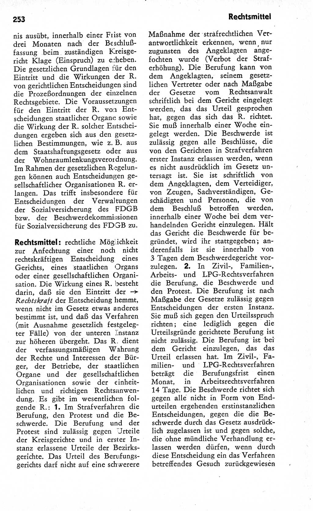 Wörterbuch zum sozialistischen Staat [Deutsche Demokratische Republik (DDR)] 1974, Seite 253 (Wb. soz. St. DDR 1974, S. 253)