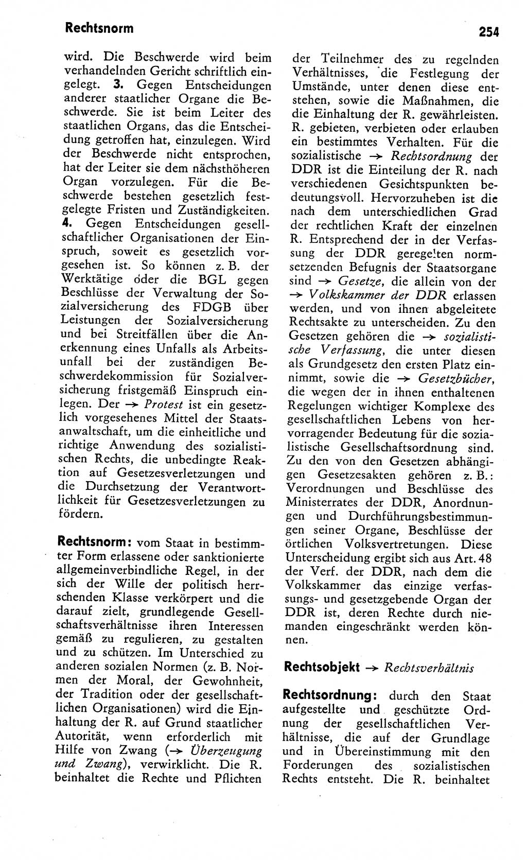 Wörterbuch zum sozialistischen Staat [Deutsche Demokratische Republik (DDR)] 1974, Seite 254 (Wb. soz. St. DDR 1974, S. 254)