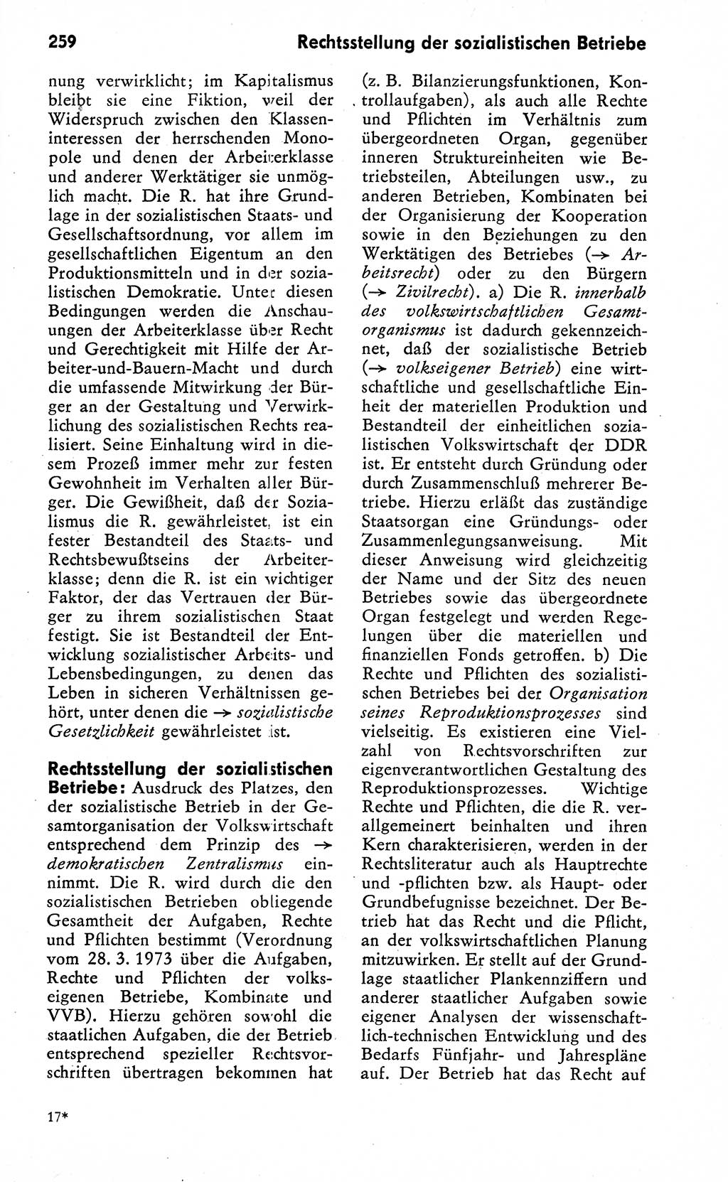 Wörterbuch zum sozialistischen Staat [Deutsche Demokratische Republik (DDR)] 1974, Seite 259 (Wb. soz. St. DDR 1974, S. 259)