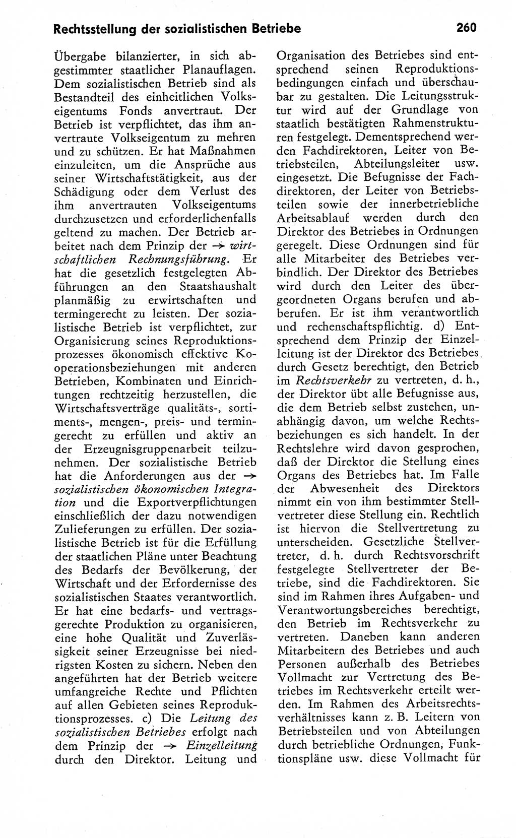 Wörterbuch zum sozialistischen Staat [Deutsche Demokratische Republik (DDR)] 1974, Seite 260 (Wb. soz. St. DDR 1974, S. 260)