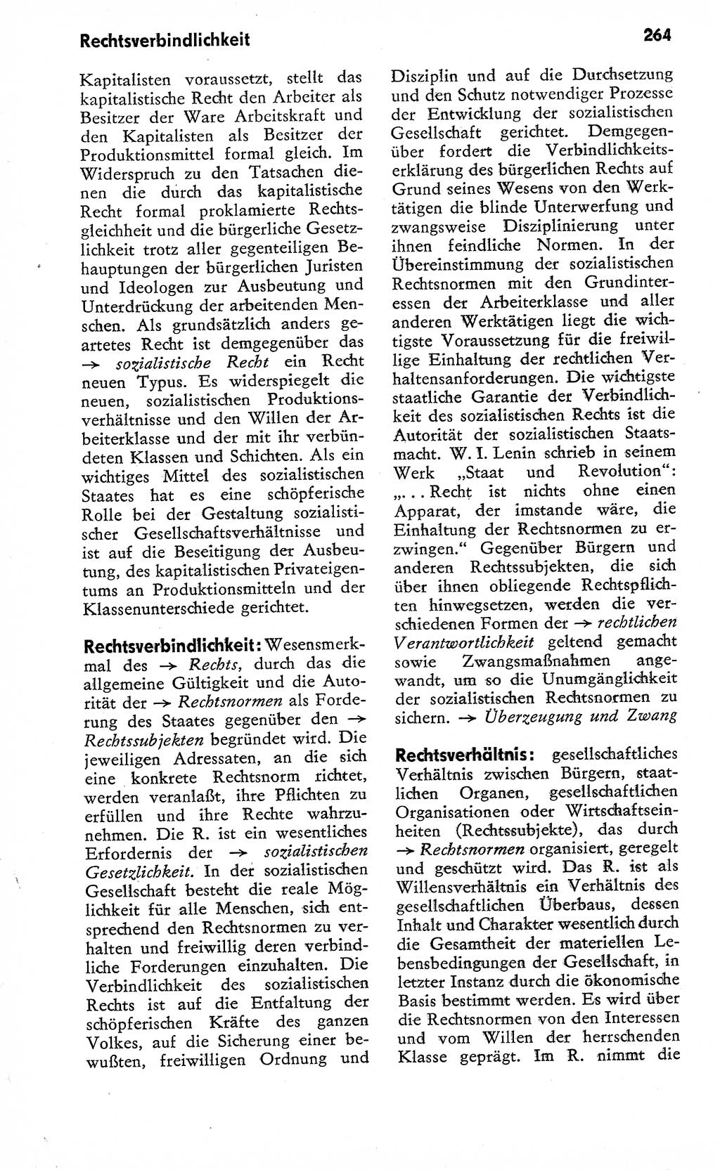 Wörterbuch zum sozialistischen Staat [Deutsche Demokratische Republik (DDR)] 1974, Seite 264 (Wb. soz. St. DDR 1974, S. 264)