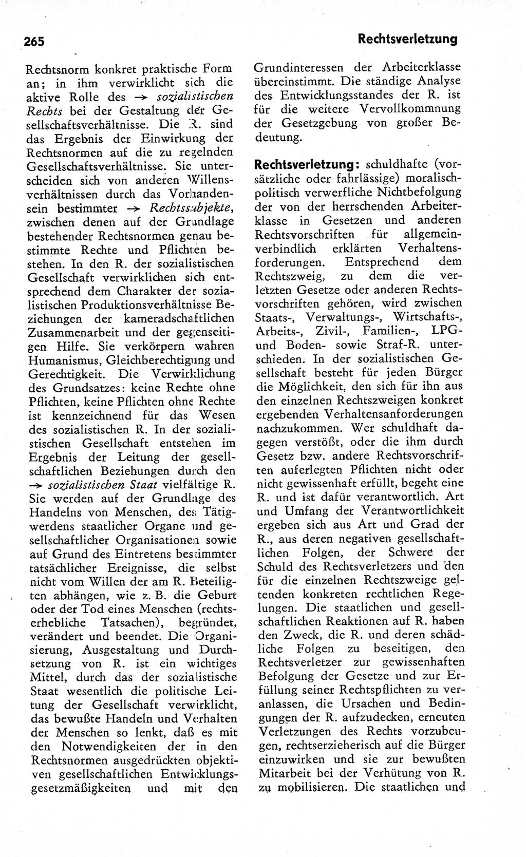 Wörterbuch zum sozialistischen Staat [Deutsche Demokratische Republik (DDR)] 1974, Seite 265 (Wb. soz. St. DDR 1974, S. 265)