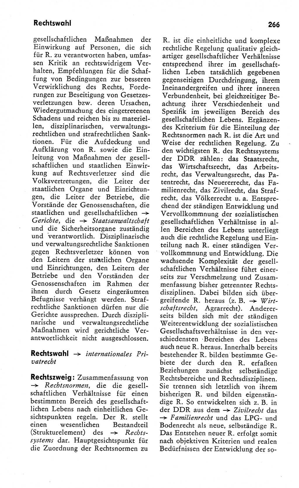 Wörterbuch zum sozialistischen Staat [Deutsche Demokratische Republik (DDR)] 1974, Seite 266 (Wb. soz. St. DDR 1974, S. 266)