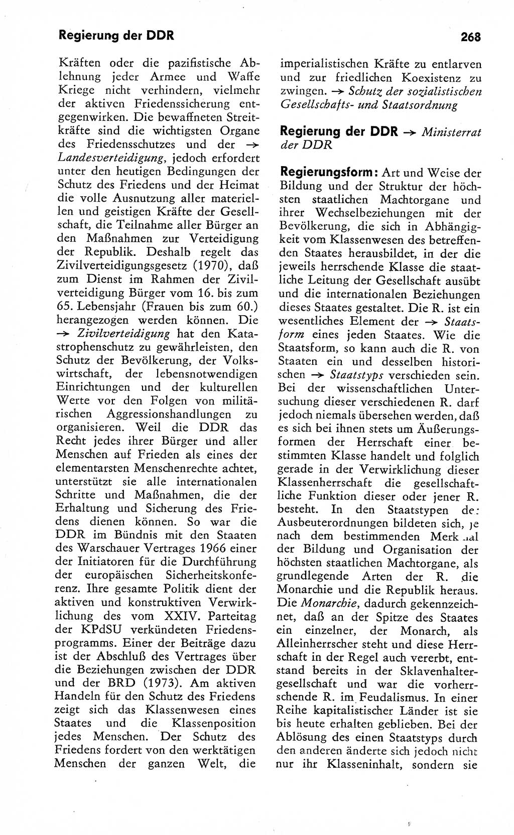 Wörterbuch zum sozialistischen Staat [Deutsche Demokratische Republik (DDR)] 1974, Seite 268 (Wb. soz. St. DDR 1974, S. 268)