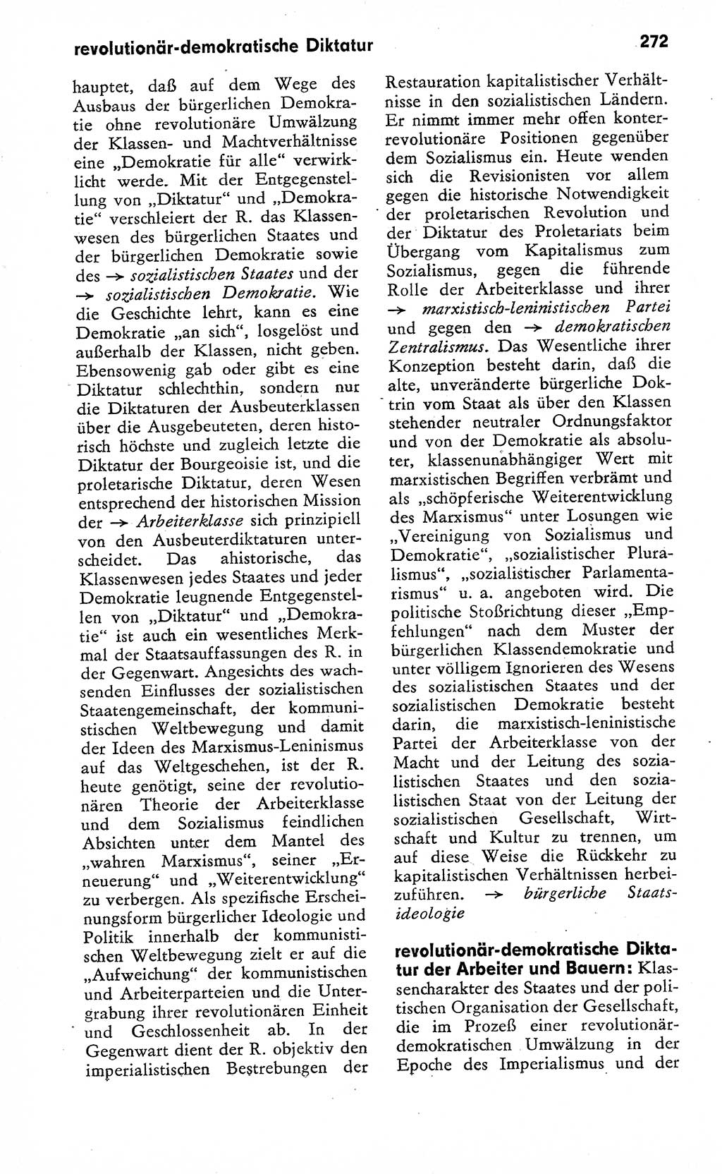 Wörterbuch zum sozialistischen Staat [Deutsche Demokratische Republik (DDR)] 1974, Seite 272 (Wb. soz. St. DDR 1974, S. 272)