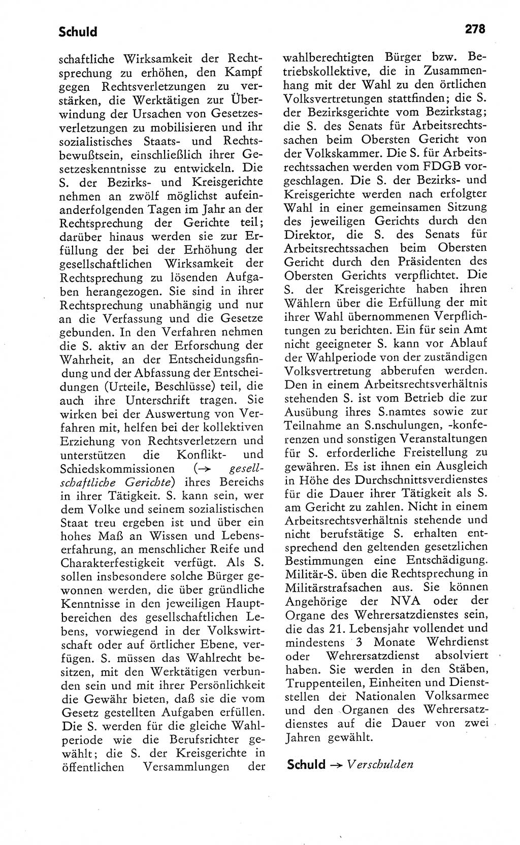 Wörterbuch zum sozialistischen Staat [Deutsche Demokratische Republik (DDR)] 1974, Seite 278 (Wb. soz. St. DDR 1974, S. 278)