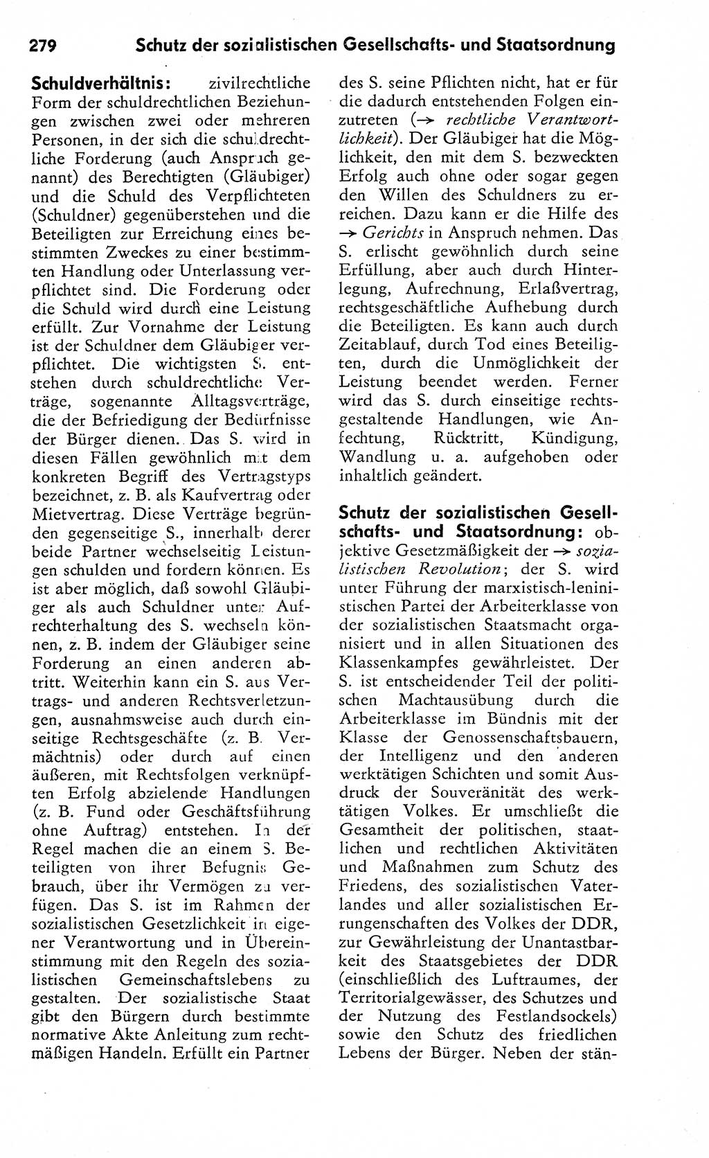 Wörterbuch zum sozialistischen Staat [Deutsche Demokratische Republik (DDR)] 1974, Seite 279 (Wb. soz. St. DDR 1974, S. 279)