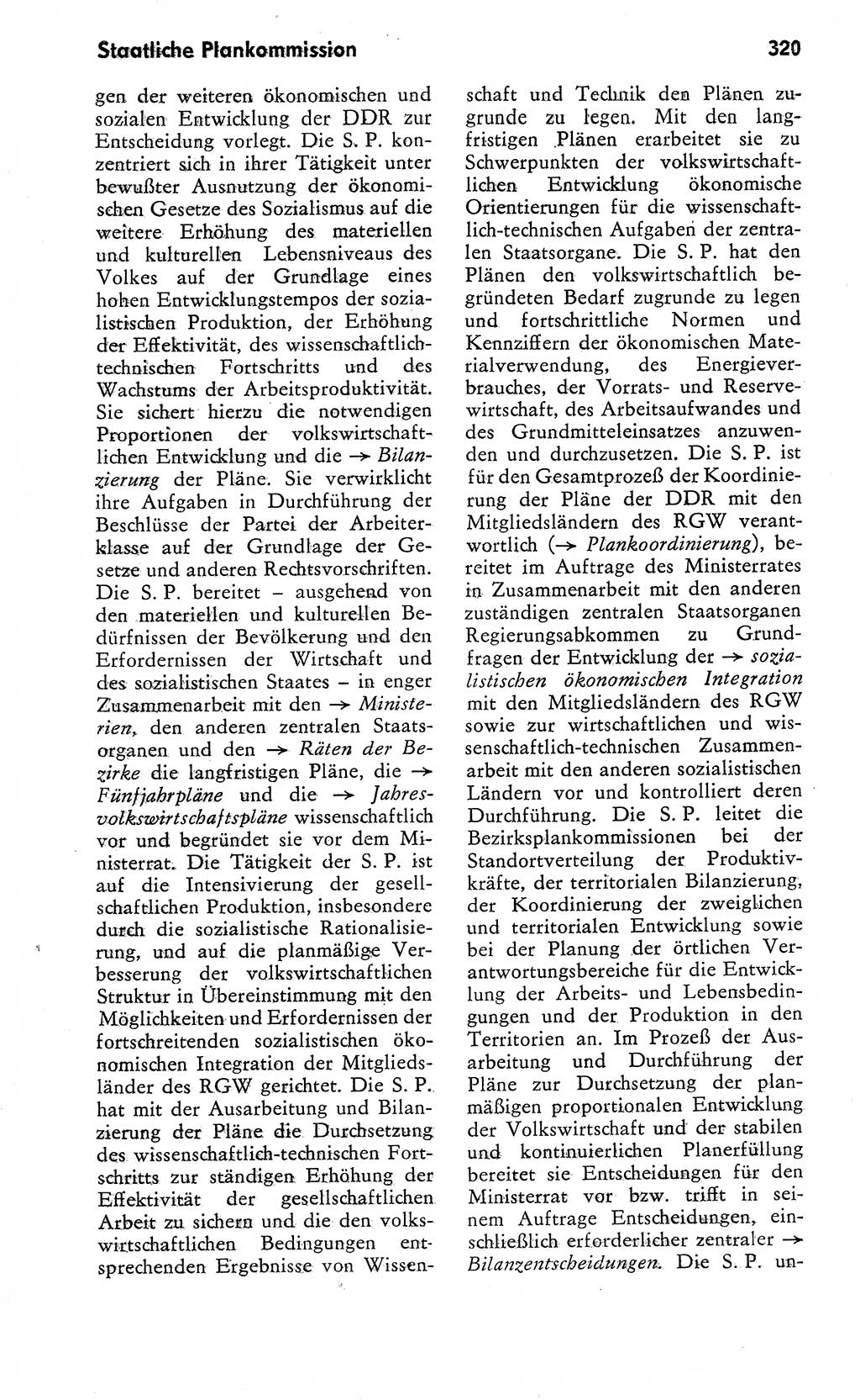 Wörterbuch zum sozialistischen Staat [Deutsche Demokratische Republik (DDR)] 1974, Seite 320 (Wb. soz. St. DDR 1974, S. 320)