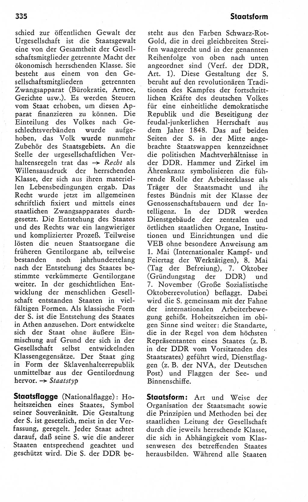 Wörterbuch zum sozialistischen Staat [Deutsche Demokratische Republik (DDR)] 1974, Seite 335 (Wb. soz. St. DDR 1974, S. 335)