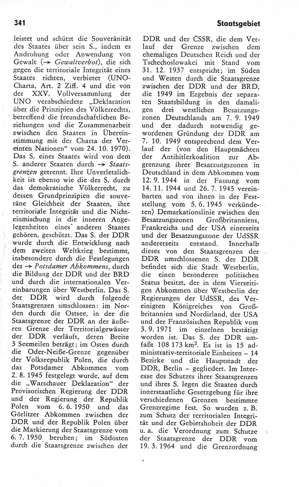 Wörterbuch zum sozialistischen Staat [Deutsche Demokratische Republik (DDR)] 1974, Seite 341 (Wb. soz. St. DDR 1974, S. 341)