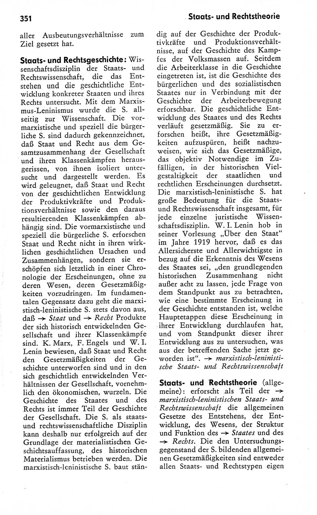 Wörterbuch zum sozialistischen Staat [Deutsche Demokratische Republik (DDR)] 1974, Seite 351 (Wb. soz. St. DDR 1974, S. 351)