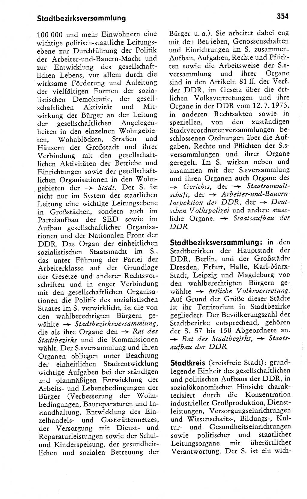 Wörterbuch zum sozialistischen Staat [Deutsche Demokratische Republik (DDR)] 1974, Seite 354 (Wb. soz. St. DDR 1974, S. 354)
