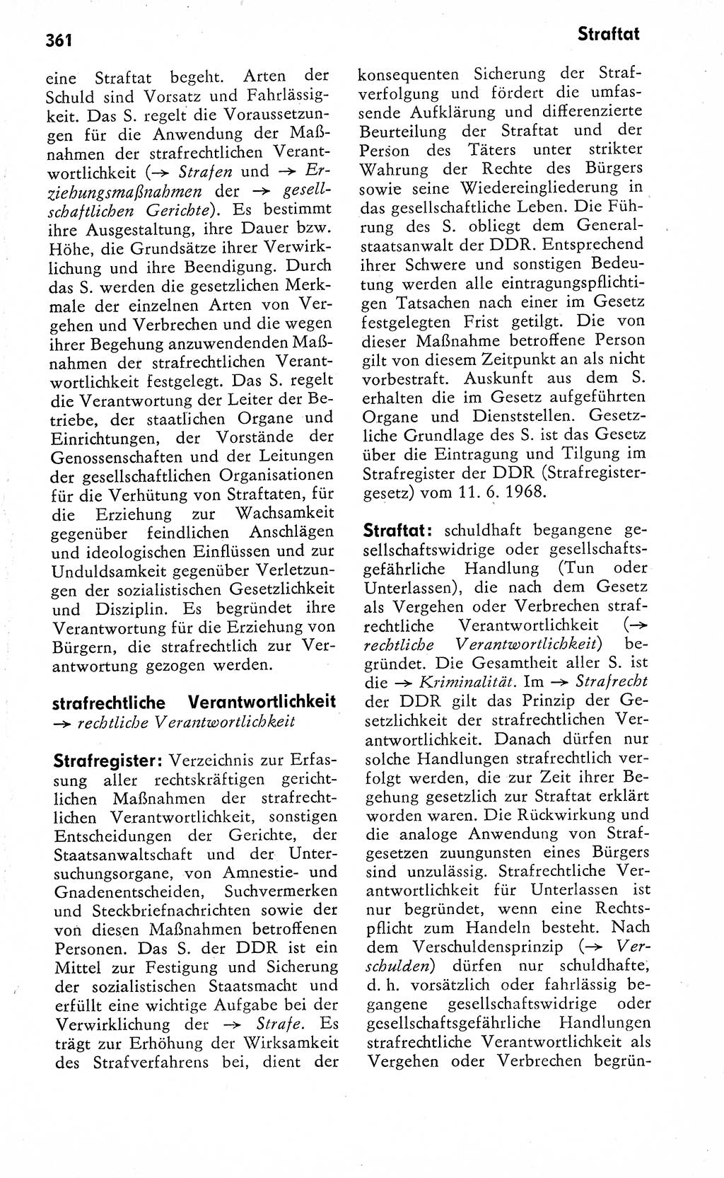 Wörterbuch zum sozialistischen Staat [Deutsche Demokratische Republik (DDR)] 1974, Seite 361 (Wb. soz. St. DDR 1974, S. 361)
