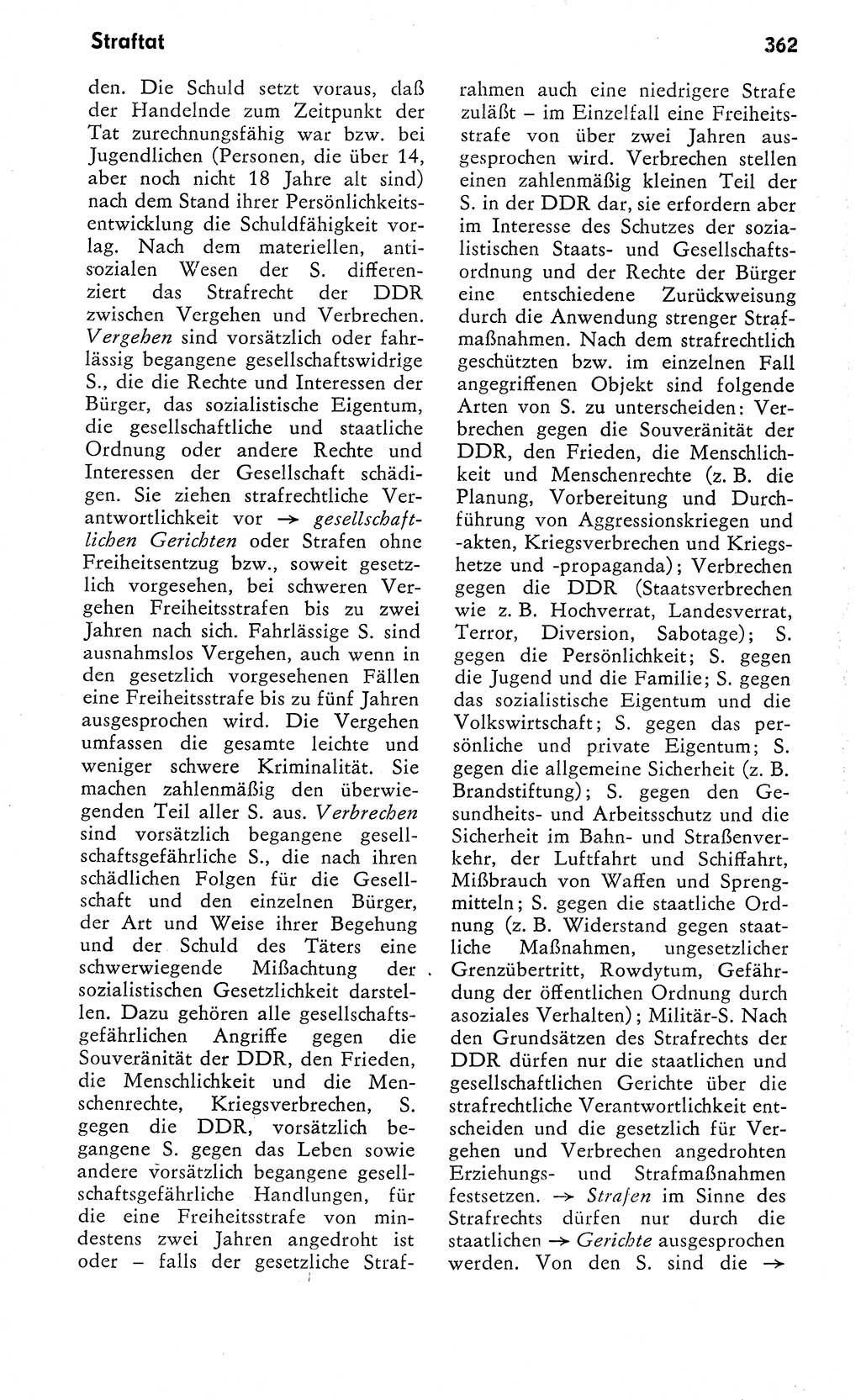 Wörterbuch zum sozialistischen Staat [Deutsche Demokratische Republik (DDR)] 1974, Seite 362 (Wb. soz. St. DDR 1974, S. 362)