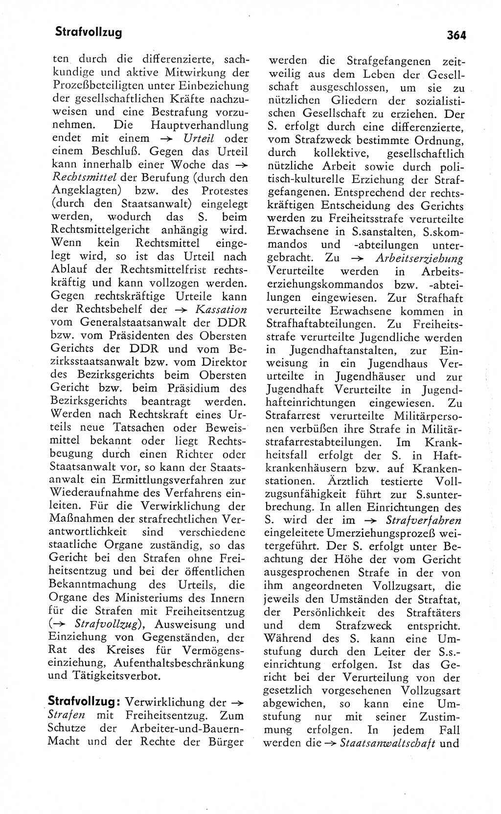 Wörterbuch zum sozialistischen Staat [Deutsche Demokratische Republik (DDR)] 1974, Seite 364 (Wb. soz. St. DDR 1974, S. 364)