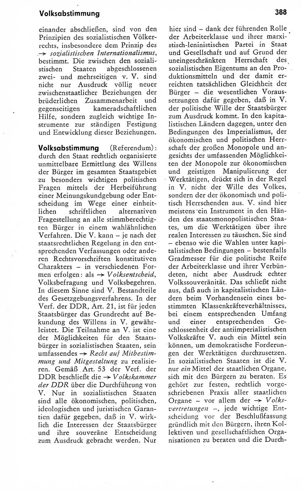 Wörterbuch zum sozialistischen Staat [Deutsche Demokratische Republik (DDR)] 1974, Seite 388 (Wb. soz. St. DDR 1974, S. 388)