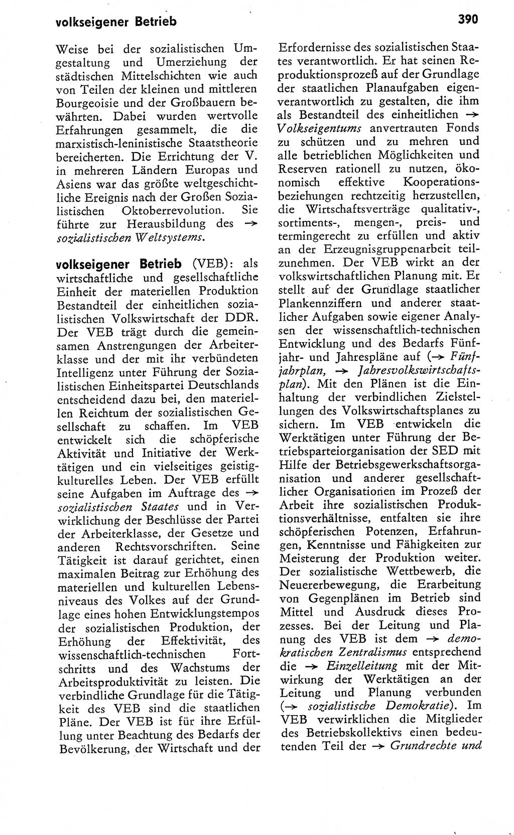 Wörterbuch zum sozialistischen Staat [Deutsche Demokratische Republik (DDR)] 1974, Seite 390 (Wb. soz. St. DDR 1974, S. 390)