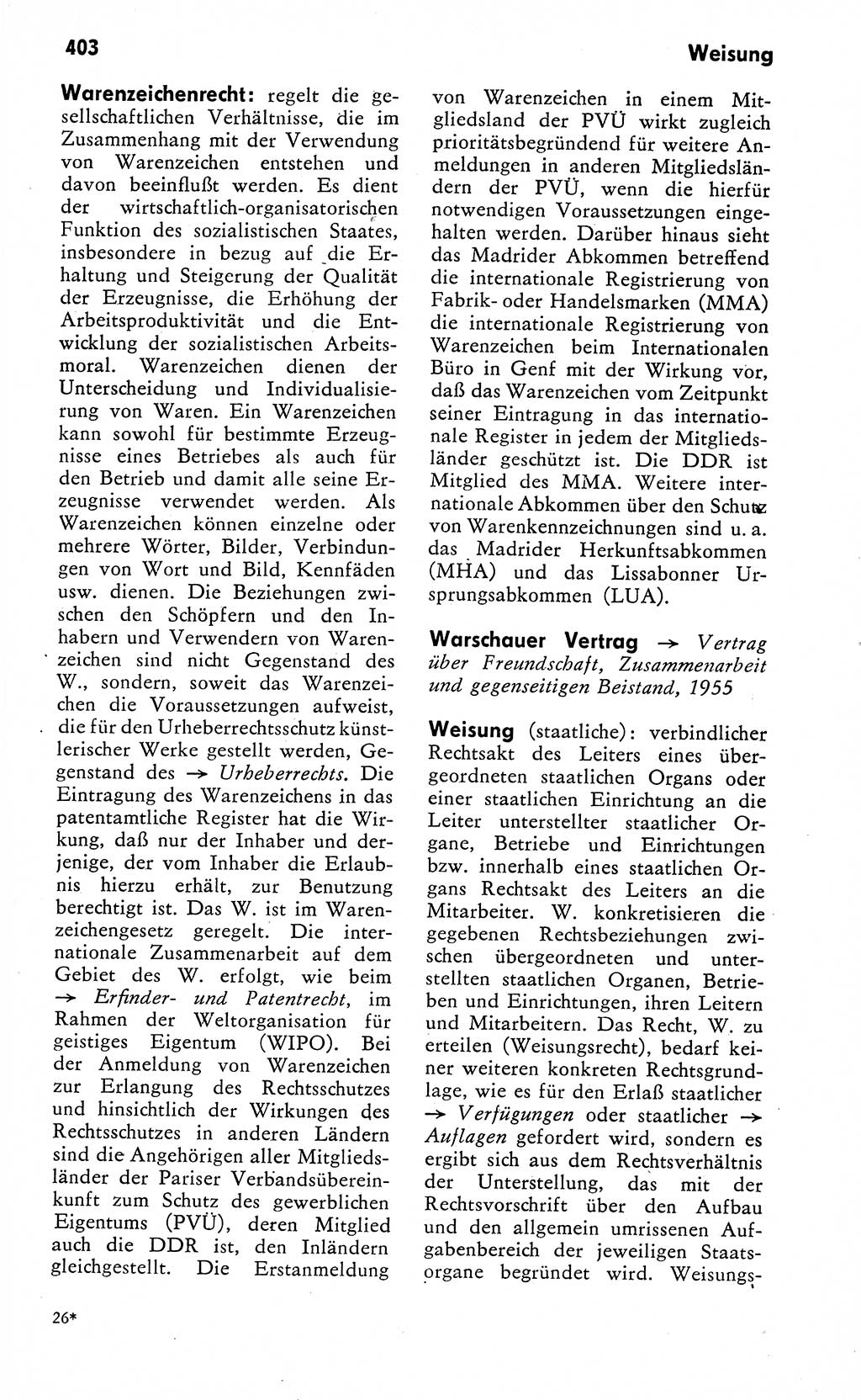 Wörterbuch zum sozialistischen Staat [Deutsche Demokratische Republik (DDR)] 1974, Seite 403 (Wb. soz. St. DDR 1974, S. 403)