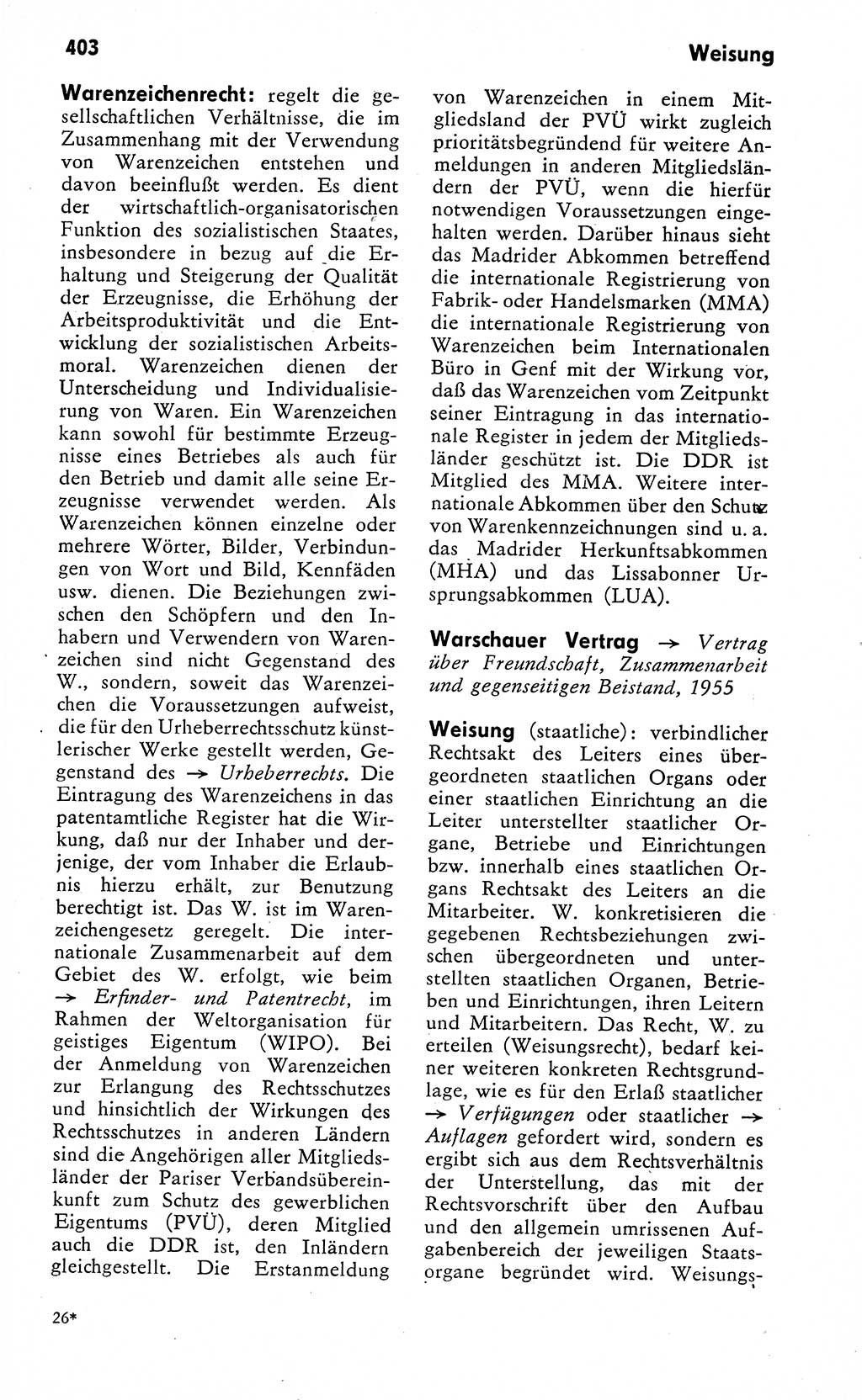 Wörterbuch zum sozialistischen Staat [Deutsche Demokratische Republik (DDR)] 1974, Seite 403 (Wb. soz. St. DDR 1974, S. 403)