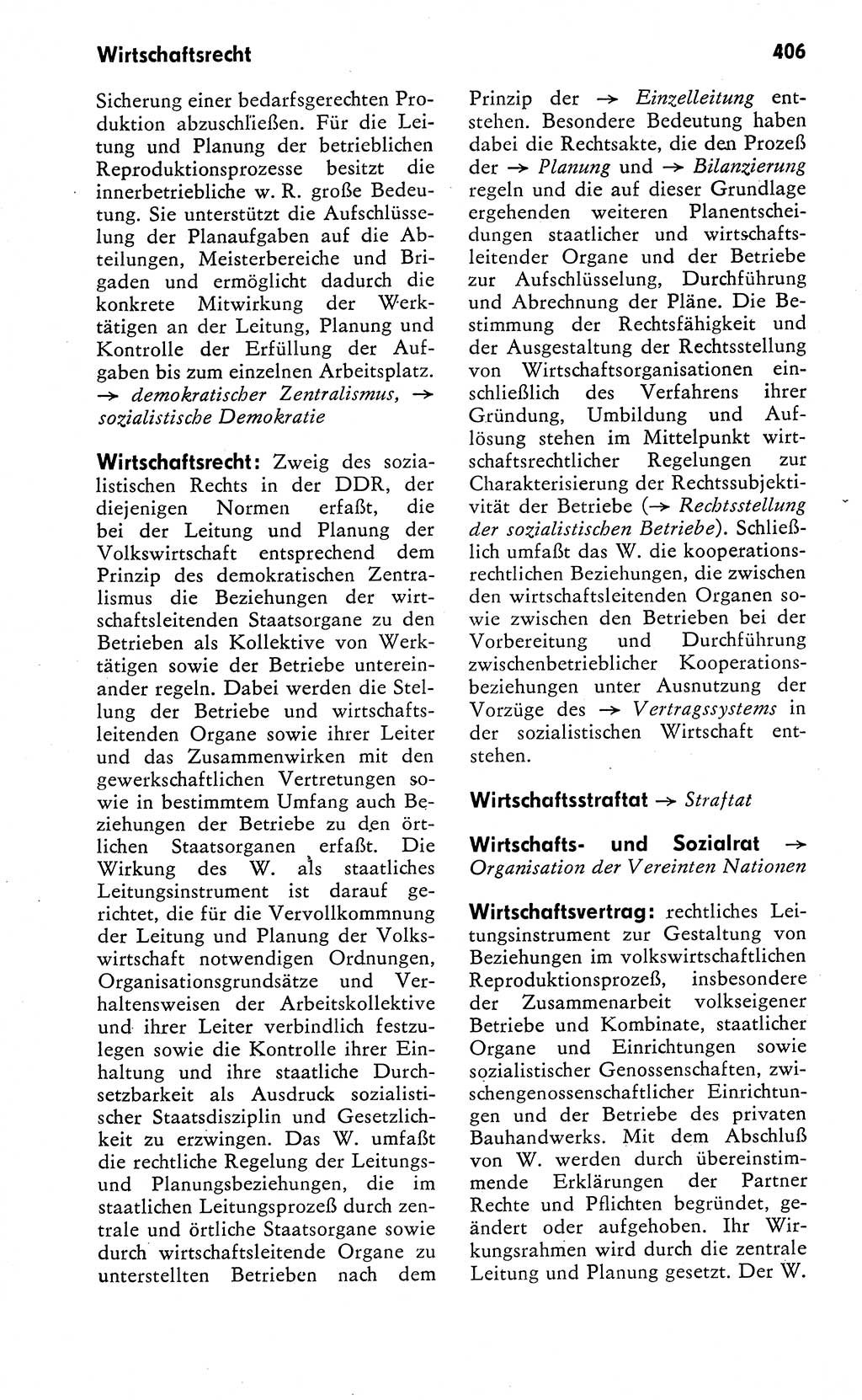 Wörterbuch zum sozialistischen Staat [Deutsche Demokratische Republik (DDR)] 1974, Seite 406 (Wb. soz. St. DDR 1974, S. 406)