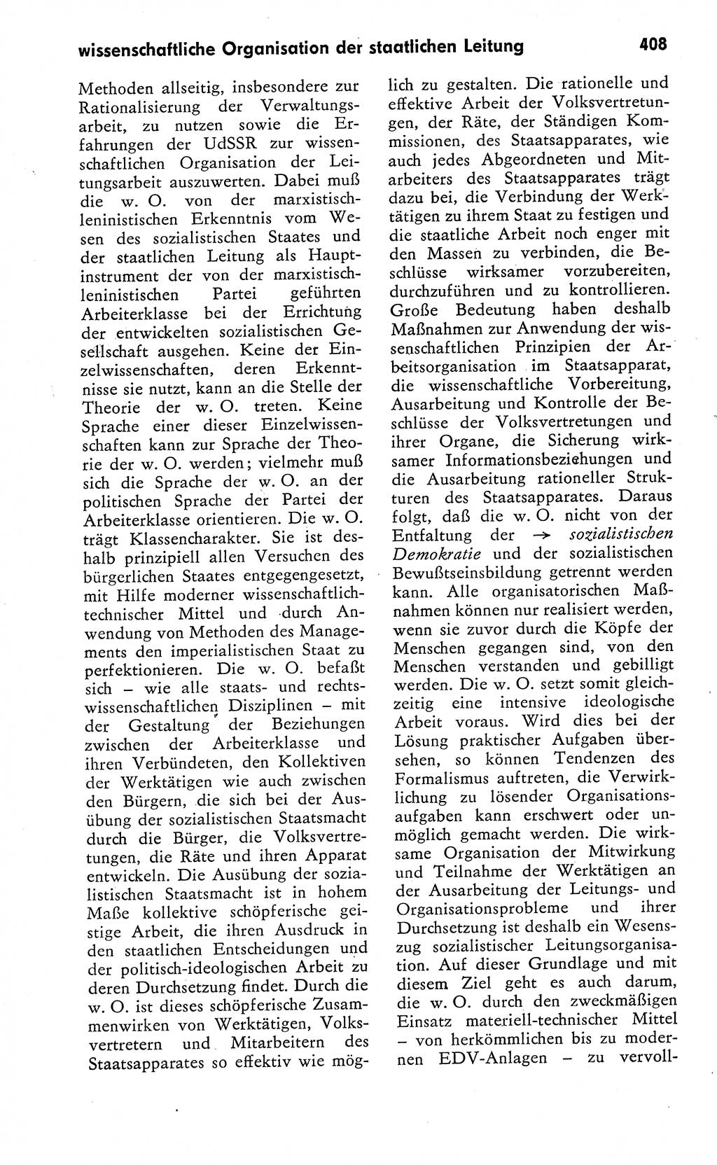 Wörterbuch zum sozialistischen Staat [Deutsche Demokratische Republik (DDR)] 1974, Seite 408 (Wb. soz. St. DDR 1974, S. 408)
