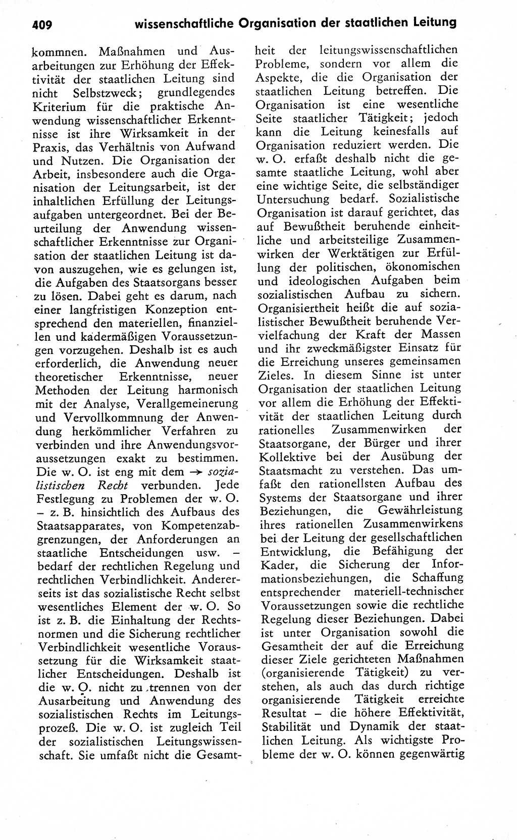 Wörterbuch zum sozialistischen Staat [Deutsche Demokratische Republik (DDR)] 1974, Seite 409 (Wb. soz. St. DDR 1974, S. 409)